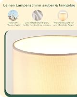 EDISHINE Asztali Lámpa Fehér Linen Árnyékolóval és Arany Gyémánt Talppal E14 LED 3