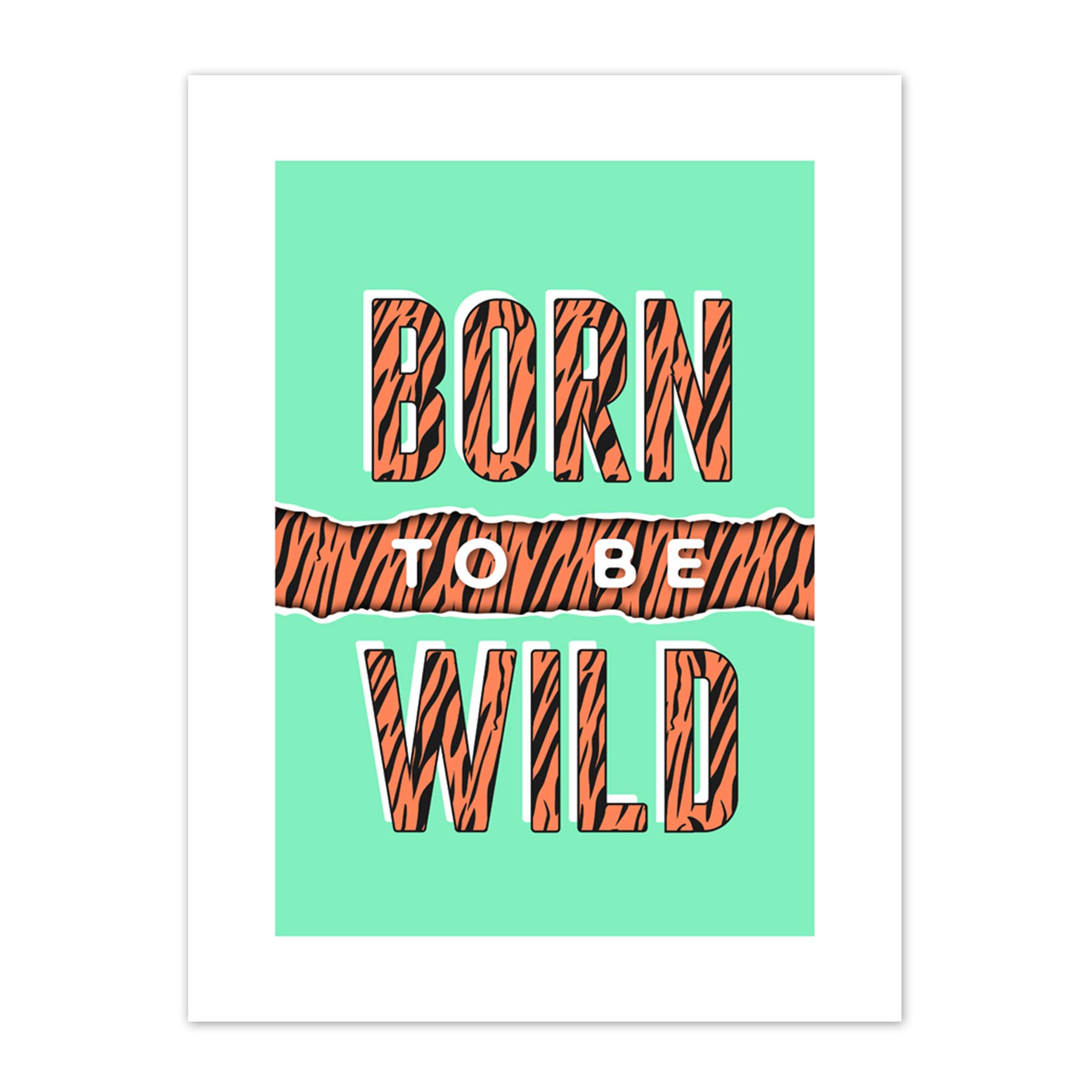 Wee Blue Coo Born to be Wild Tiger Canvas Wall Art Print