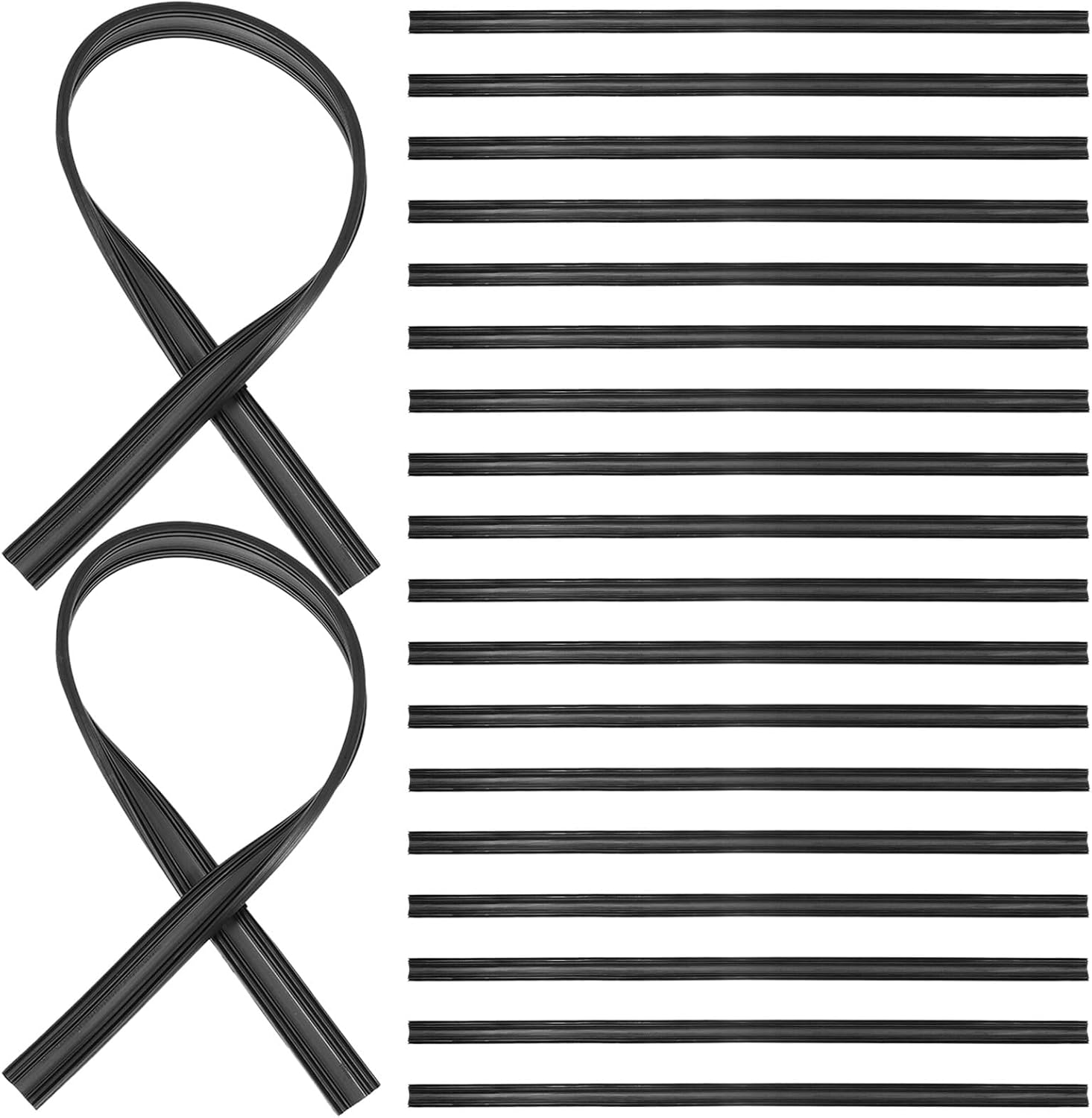 20pcs Wiper Blade Refill: Rubber Wiper Strip Replacement for Front and Rear Windshield - Rubber Blade Replacement Insert for Automotive Vehicles 700mm/28"