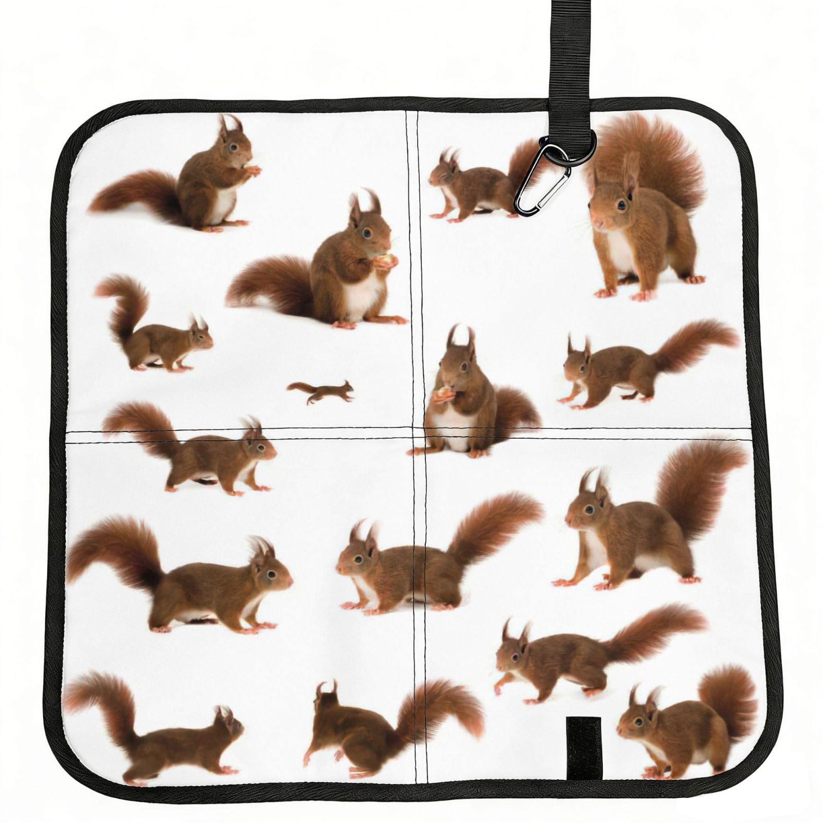 bghdfa Cute Squirrels Print Outdoor Sitting Mat Waterproof Oxford Cloth Seat Cushion Folding Foam Camping Seat For Picnic