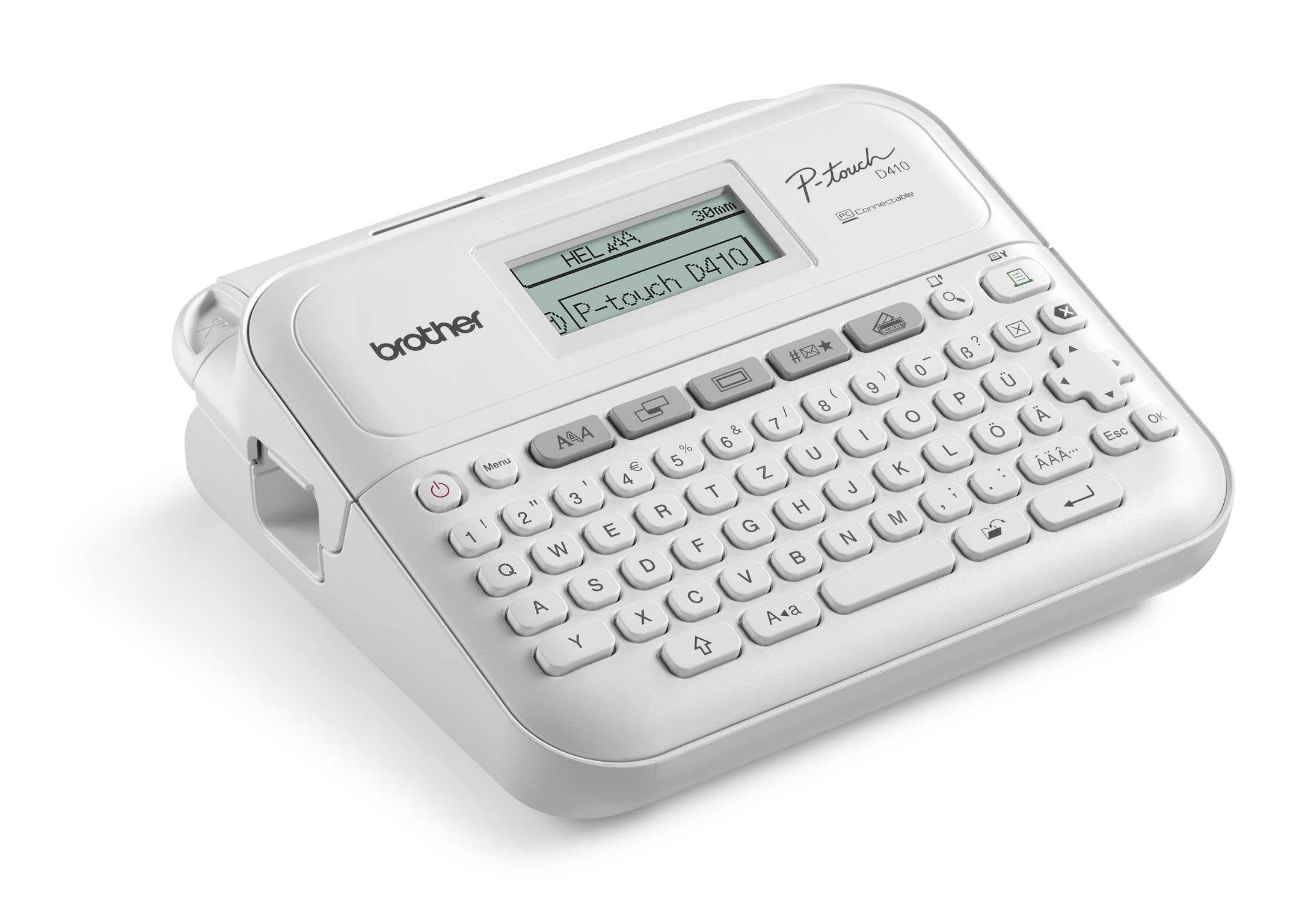 Brother PT-D410 Beschriftungsgerät für das Homeoffice und Büro (für 3, 5 bis 18 mm breite TZE-Schriftbänder, bis zu 20 mm/Sek. Druckgeschwindigkeit) weiß