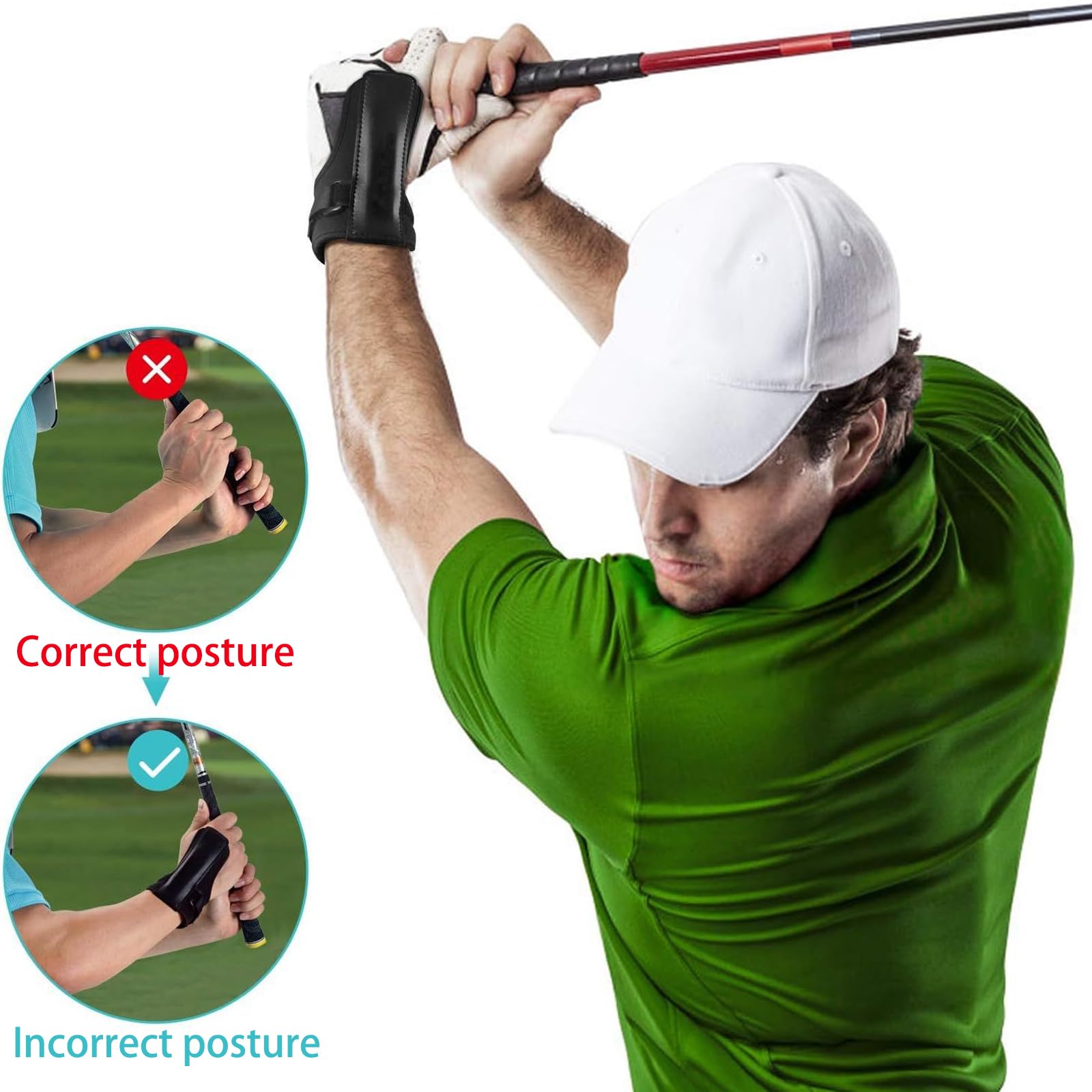YNR Muñequera de Golf Entrenador de bisagra de muñeca de Golf Golf Training Wrist Muñequera Adecuado para Principiantes,Corregir La Postura y Proteger La Muñeca