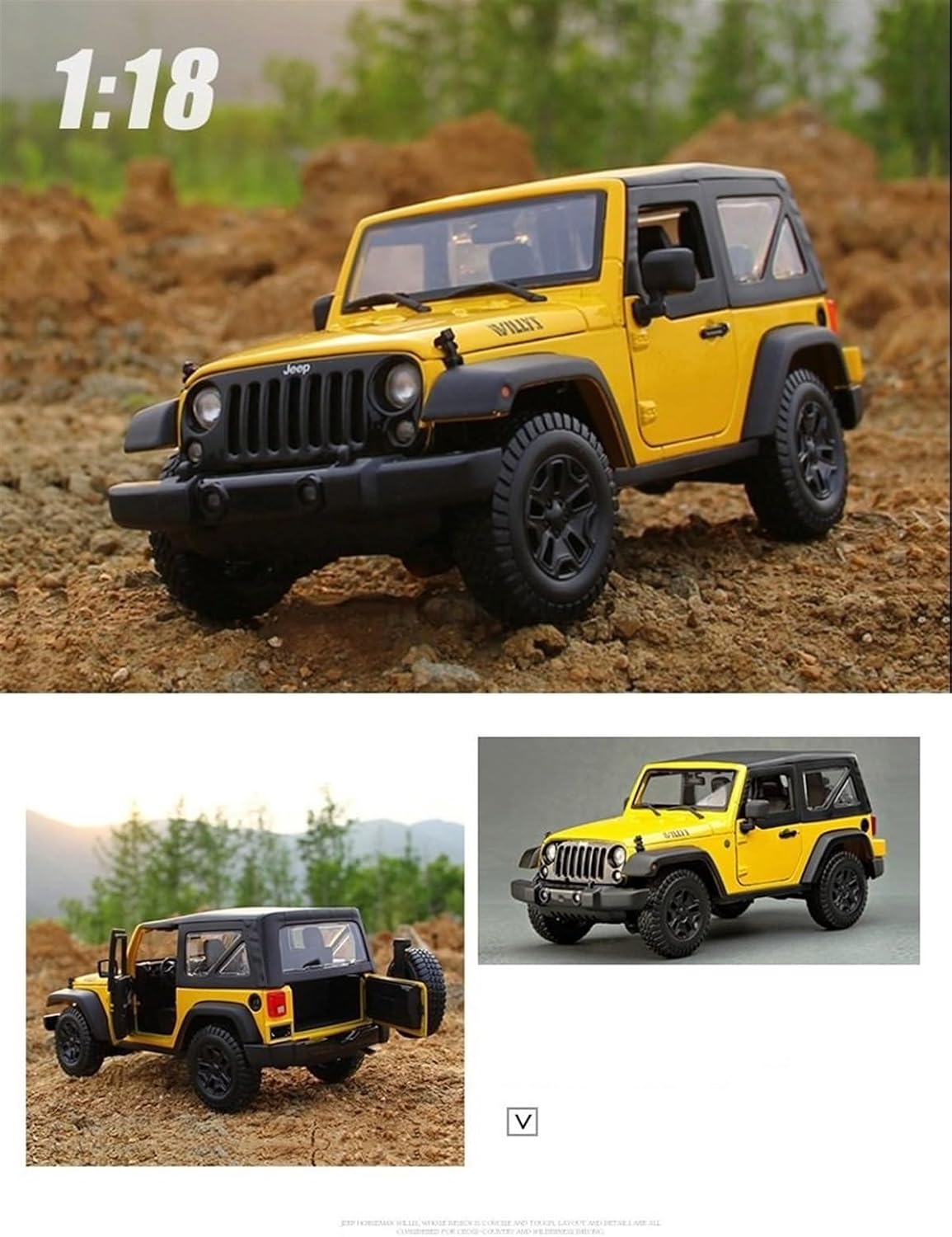 1:18 Buggy Imitation Real Alloy car Model Metallic Orange(Off Road Black)