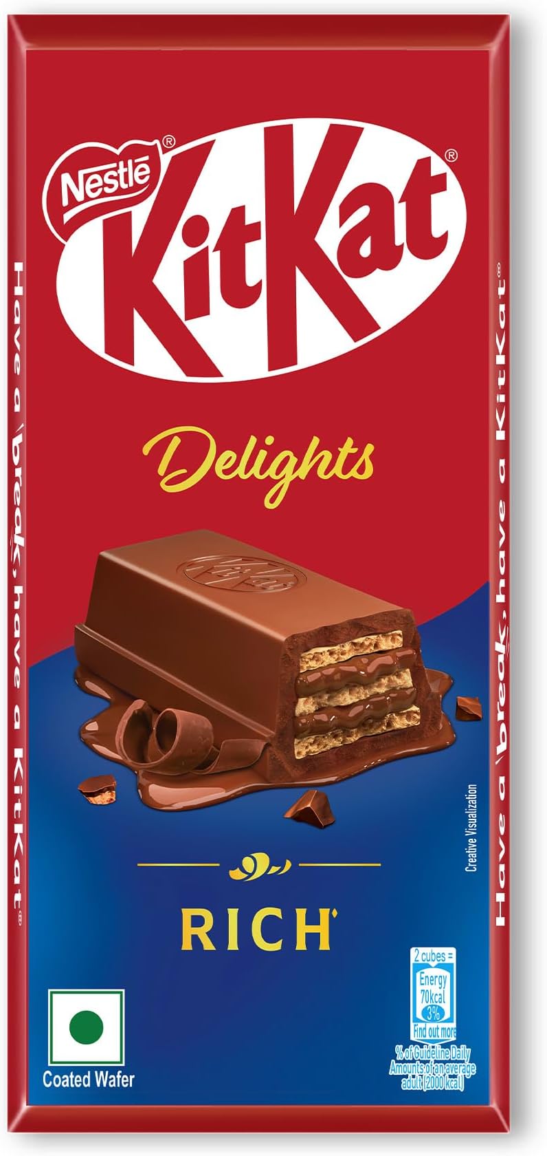 KIT KAT Delights Rich, Choco-coated Wafer Bar, 150 g