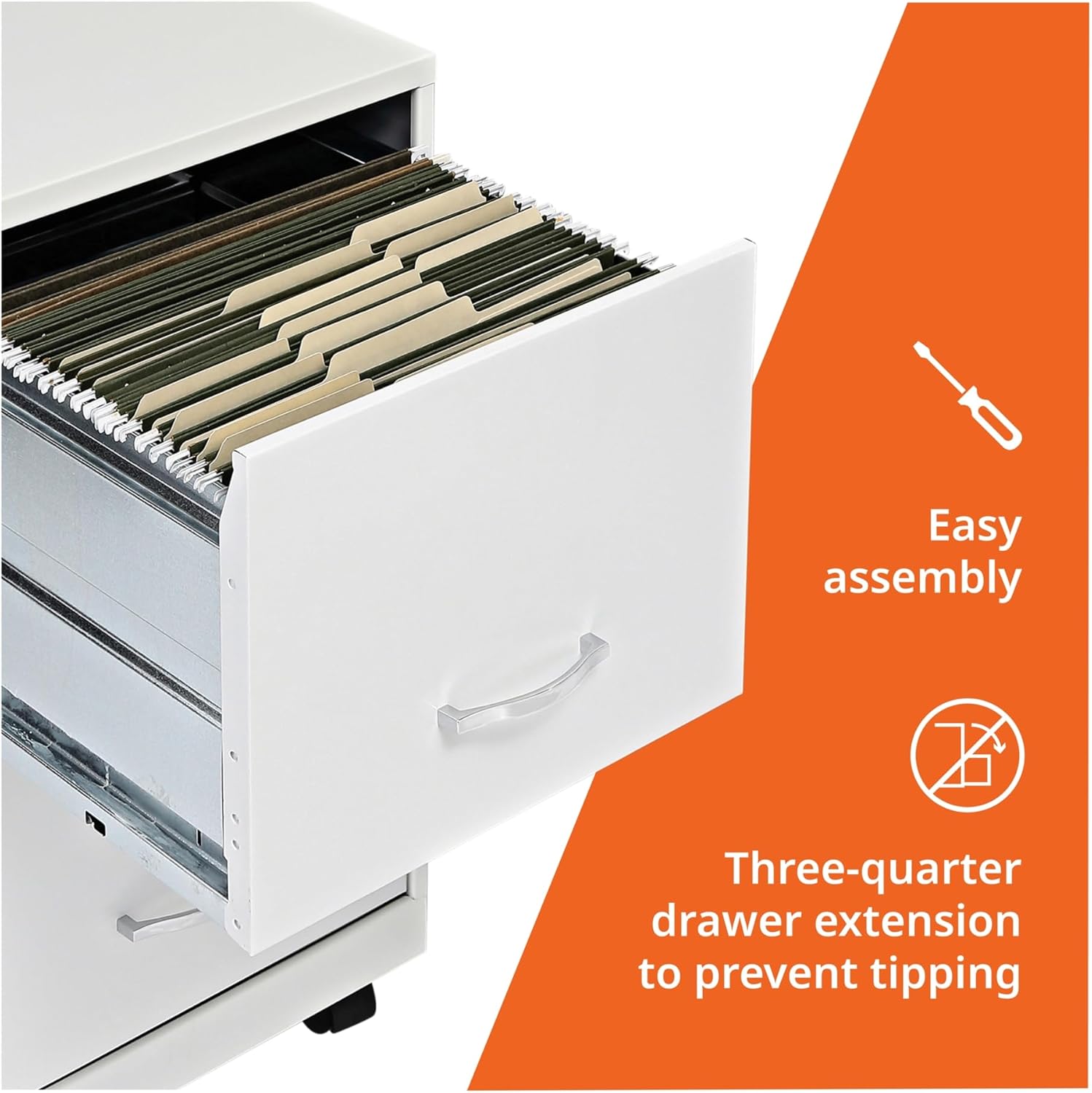 Lorell LYS SOHO File/File Mobile File Cabinet, White