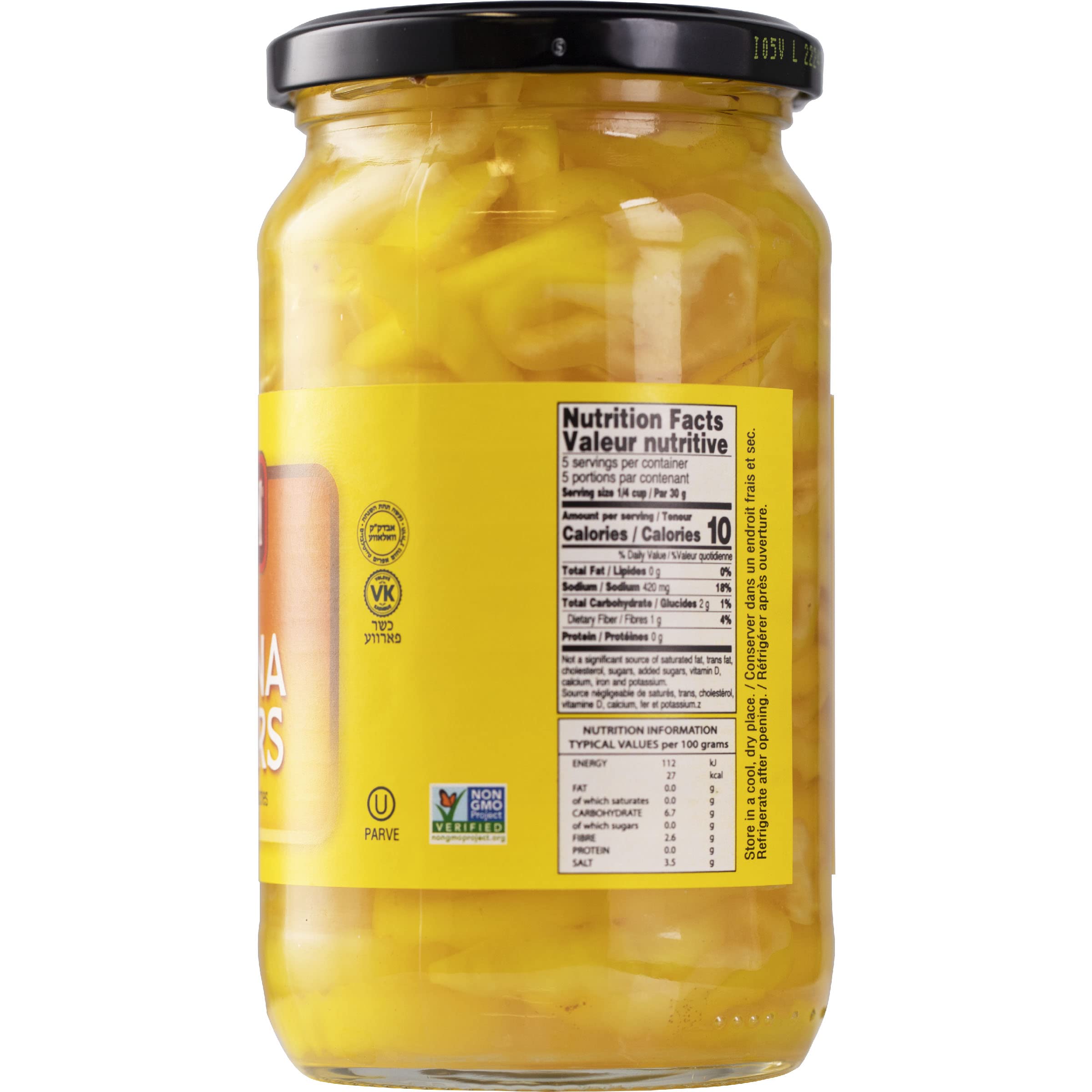 Gefen Deli Sliced Banana Pepper Rings, 16oz (2 Pack) | Mild Heat Hot Pepper Rings | No Stems | Perfect for Sandwiches, Salads, Nachos, and Delectable Appetizers | Certified Kosher