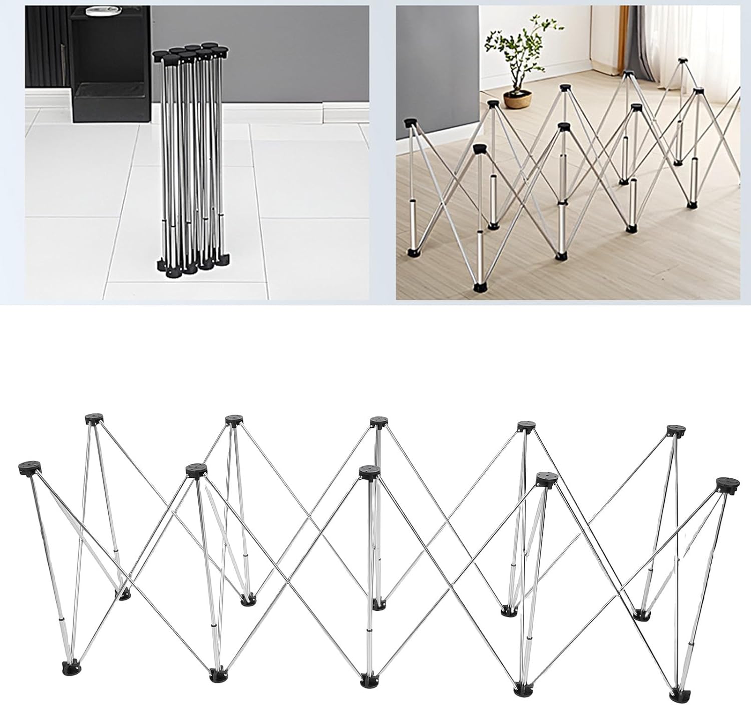 Fafeicy Heavy Duty Workbench Stand Portable Folding Work Table 1000kg Capacity 10 Steel Support Pillars with Storage Bag for Construction Woodworking Garage