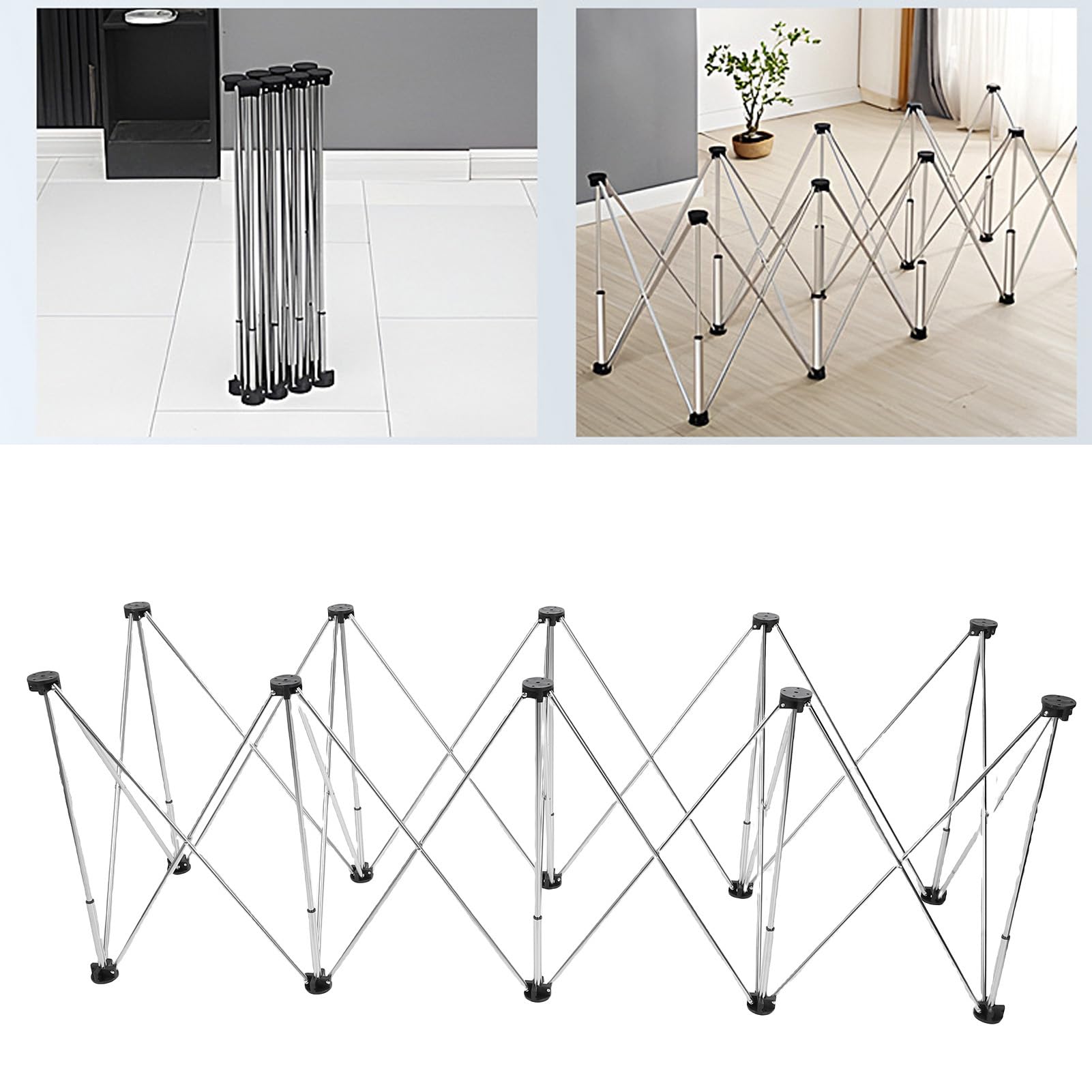 LiebeWH Mesa de Trabajo Plegable Portátil de Alta Resistencia para Carpintería, Construcción, Corte, Capacidad de 1000kg para Comodidad del Hogar, Acero Inoxidable