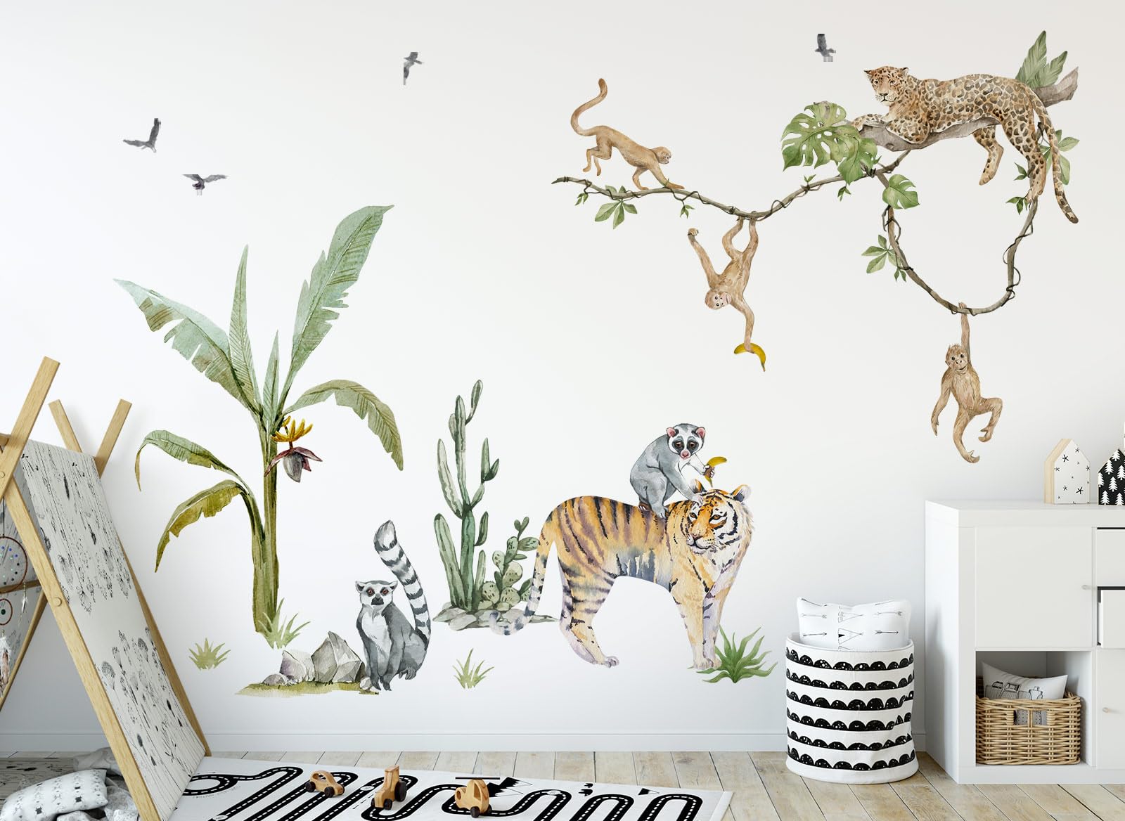 Grandora XXL Wandsticker Set Safari Baum Tiere Wandtattoo für Kinderzimmer DL768-5