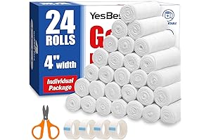 24 Count Non-Stick Gauze Bandages, 4 Inch by 4.1 Yards