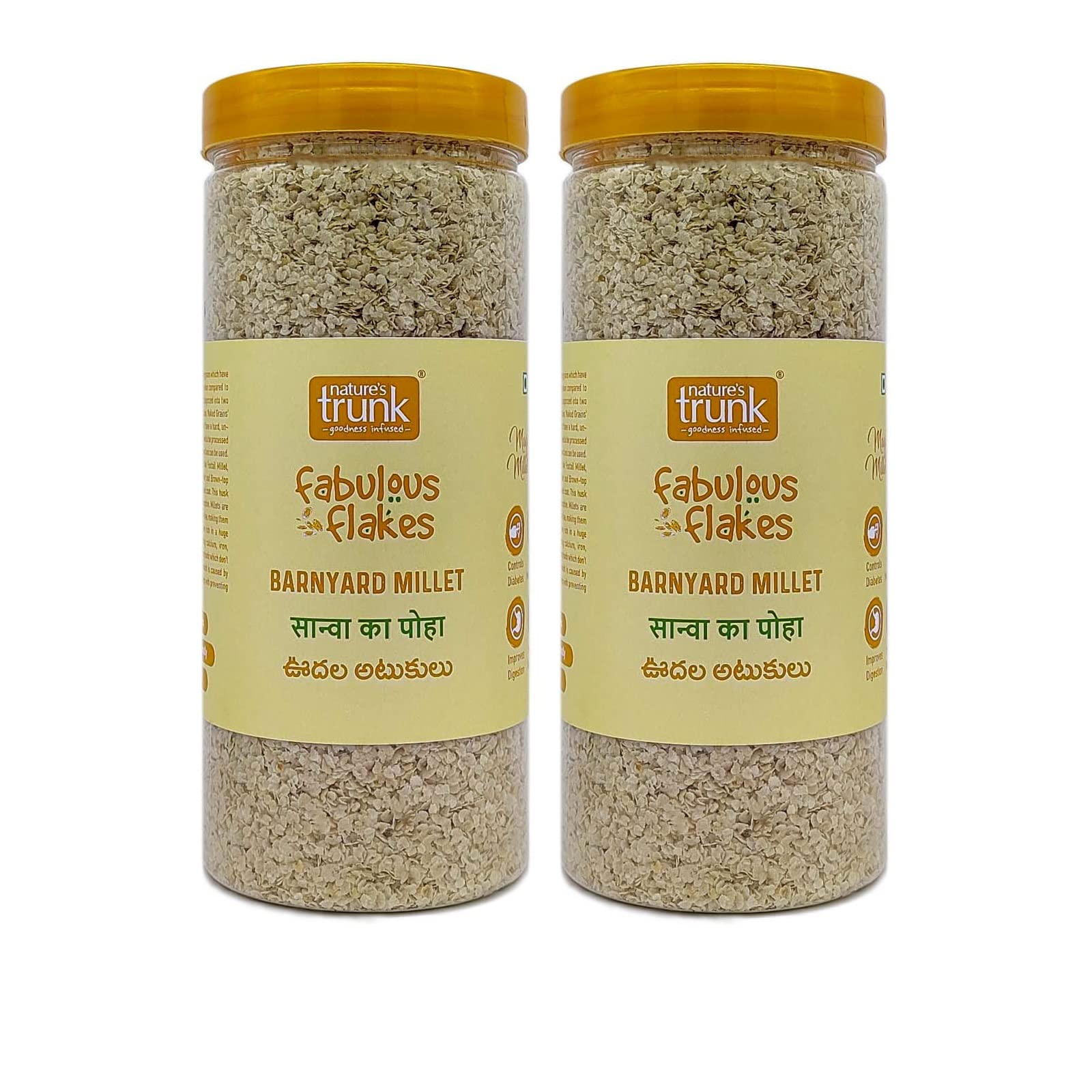 Natures Trunk Barnyard Millet Flakes (Saava Poha) - Rich in Fiber & Nutrients | Gluten-Free Cereal Flakes | Energy-Boosting & Digestive Support - 450g (Pack of 2) (B0BQHNLF3J) Amazon Price History, Amazon Price Tracker