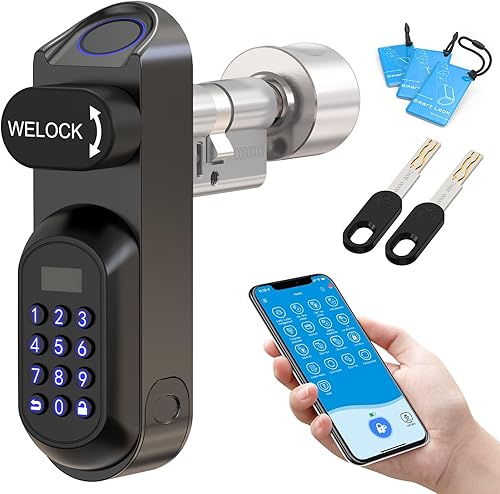 Welock U81 Fingerprint Door Lock, Electronic Door Lock Code with RFID Card, App, WiFi, Fingerprint Lock Front Door, IP65, Smart Lock Lock Cylinder for Doors from 60-115 mm, Smart Lock - 1