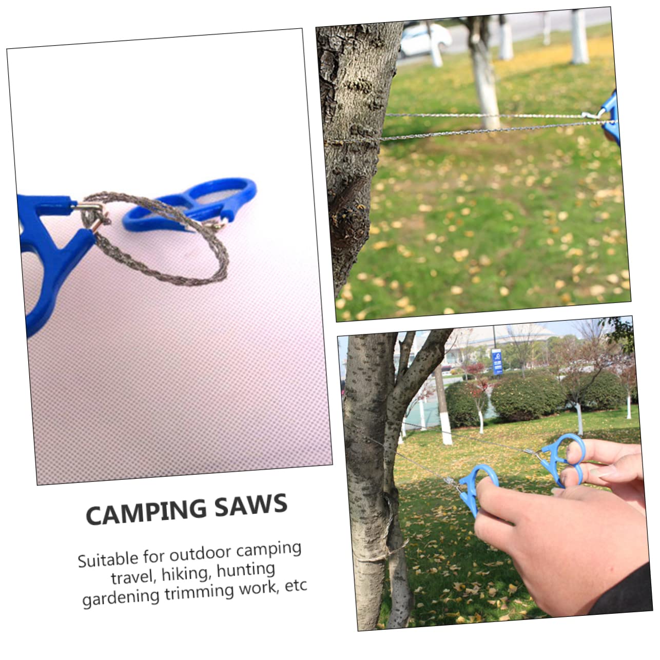 YARNOW 3sets Camping Manual Chain Saws Stainless Steel Folding Emergency Saws 2pcs*3