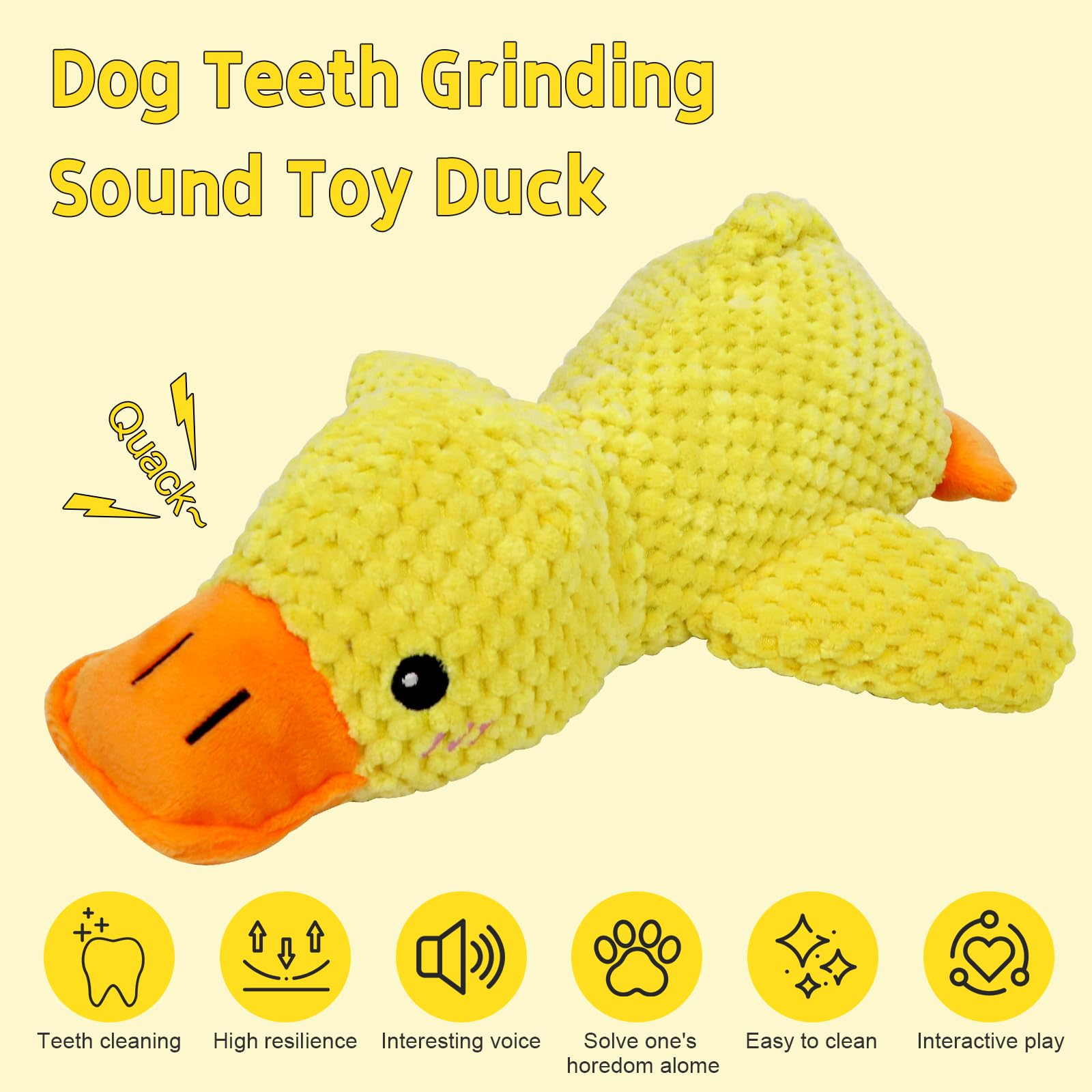 Giocattolo Per Cani A Forma Di Anatra | Peluche Squittente Antistress, Resistente Ai Morsi