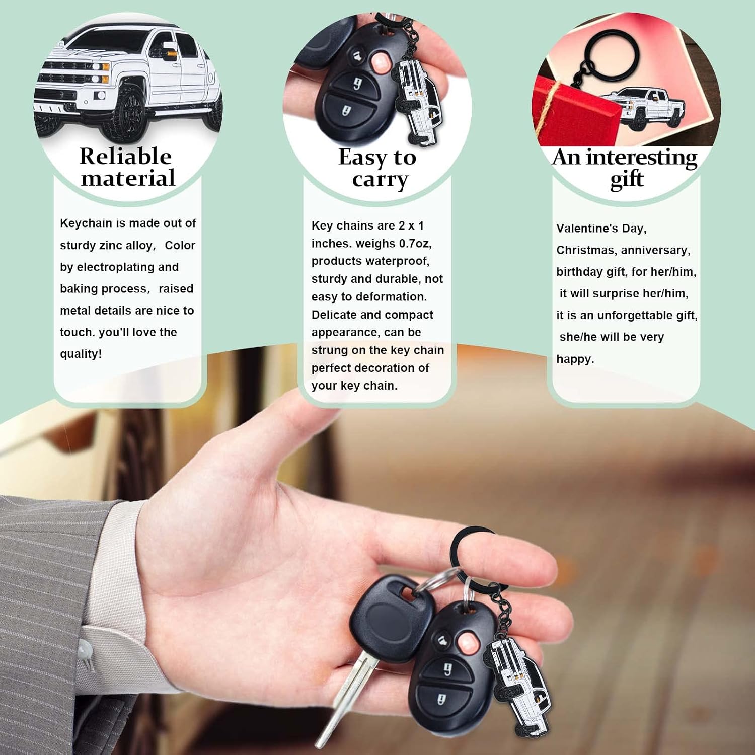 For Chevy Silverado Keychain，For Chevy Silverado Accessories 2015-2022 Toy Truck，metal Keychain