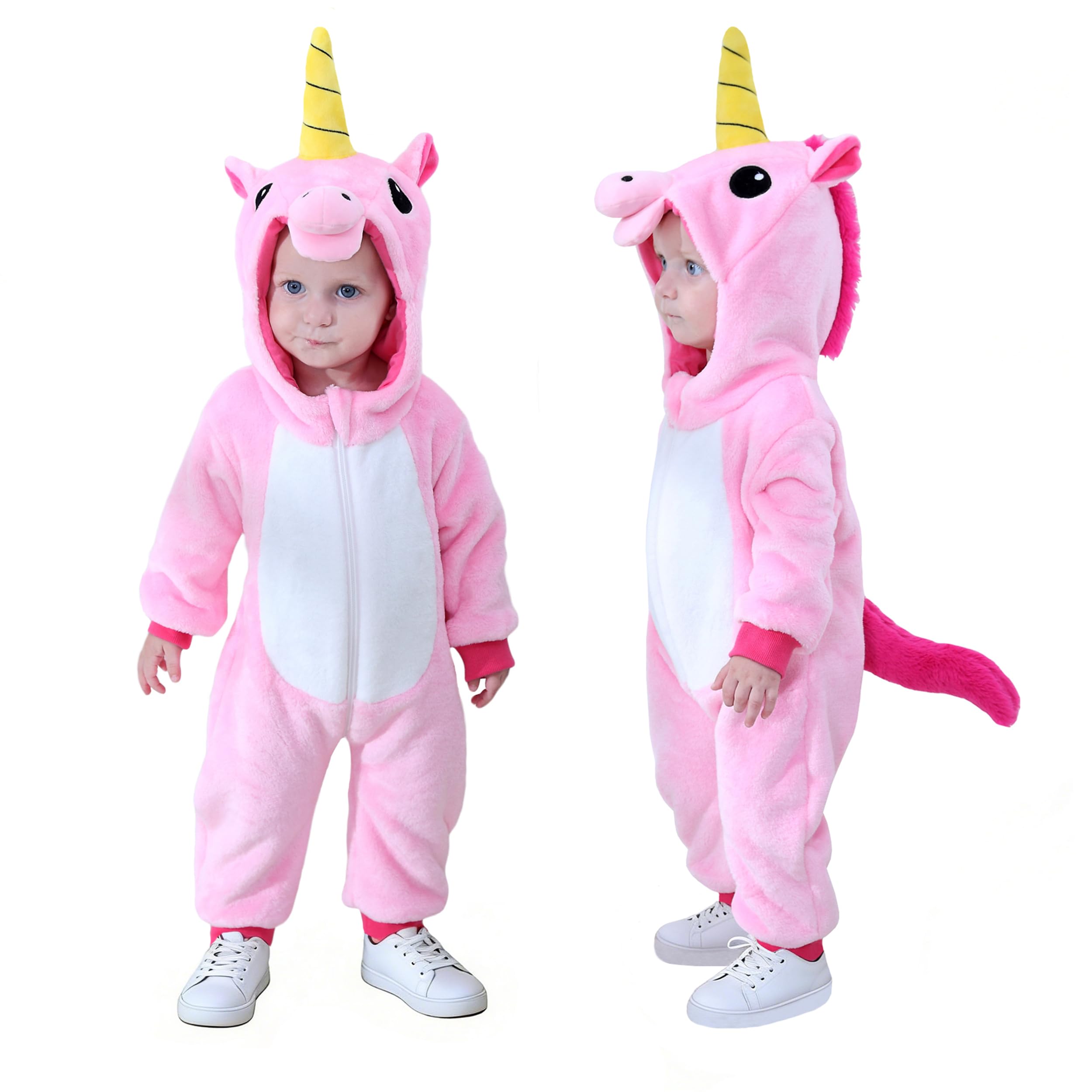 TONWHAR Infants Toddlers Halloween Cosplay Unicorn Costume Kids' Animal Outfit Snowsuit