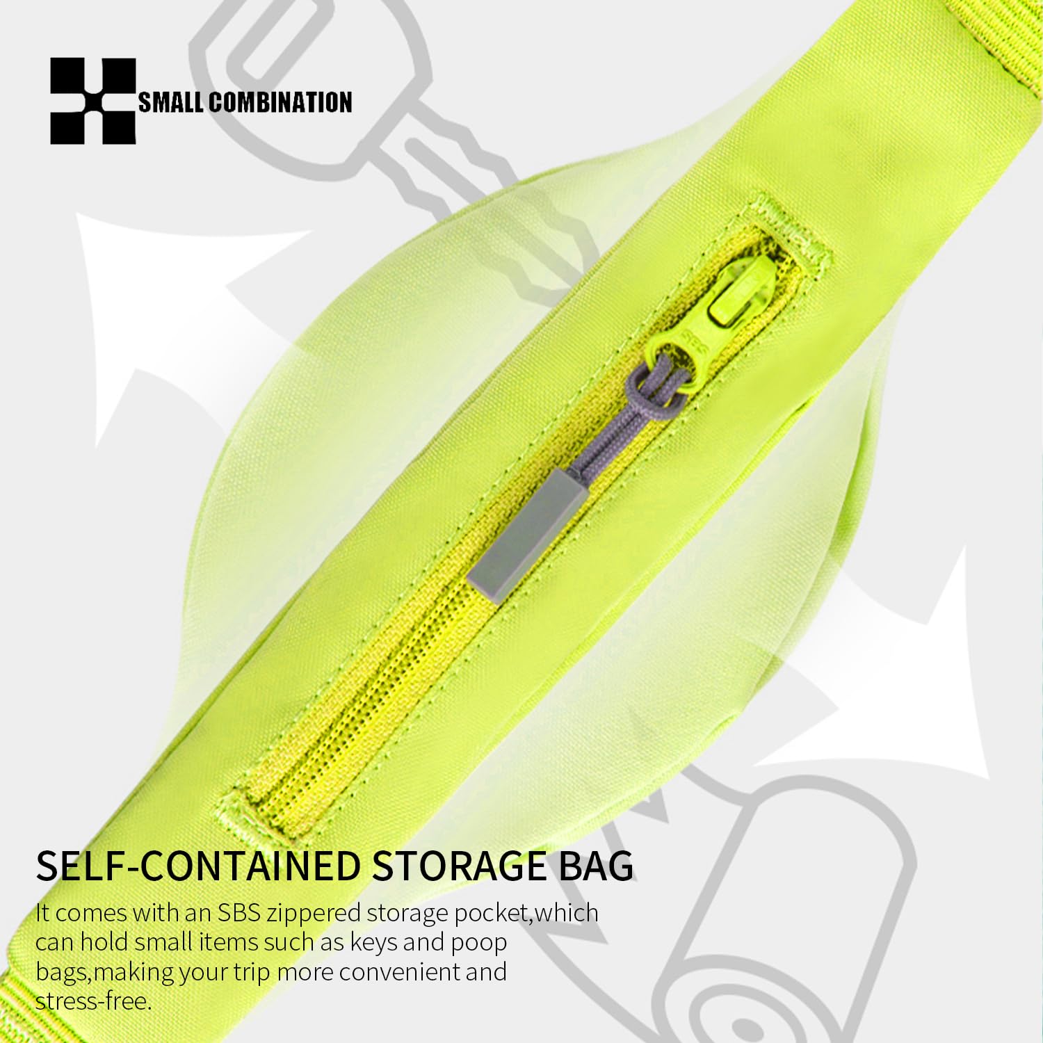 SMALL COMBINATION Dog Leash, with Metal Clip (Lemon Yellow, L) - Image 2