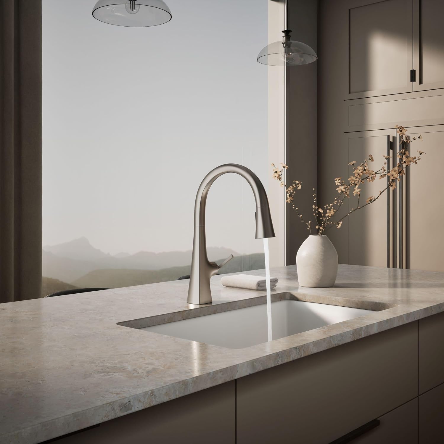 Kohler 22068-VS Graze Kitchen Sink Faucet, Vibrant Stainless