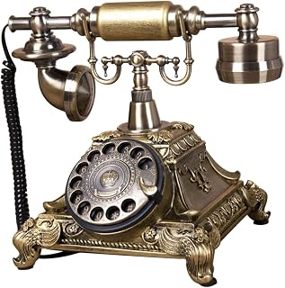 DSDD Retro/Antique/Telephone/Key Dialing/Resin and Hand Carved with Hands-Free and Caller ID Function, Corded Wired Telephone