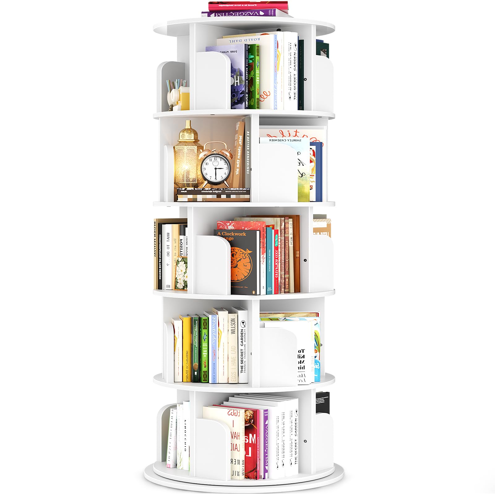 Amazon.com: Besiost Rotating Bookshelf Tower, 5 Tier Spinning