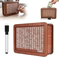 Vista 8 de Cash Vault Caja de ahorro de madera, caja de desafío de ahorro de madera, caja de ahorro de efectivo de madera, alcancía, caja de dinero de madera