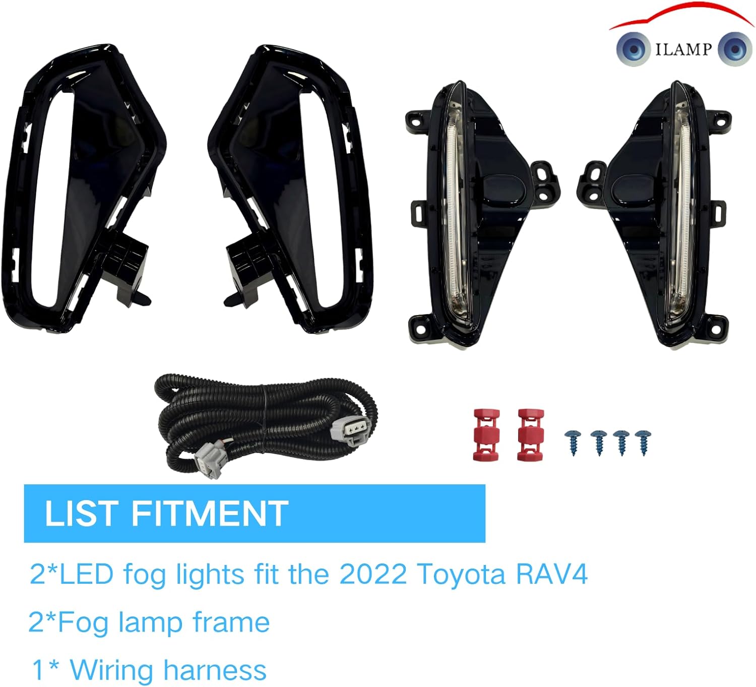 Fog Light Compatible with 2019-2025 Toyota Rav4 with Covers Harness Switch Kit Left&Right Side Fog Lights Assembly AM-RV22B04 - Image 3