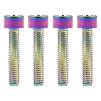 Titanium Cap Allen Socket Head Bolts M4 10 12 15 20mm Screw Pack of 4 M4x20mm, Multicolored