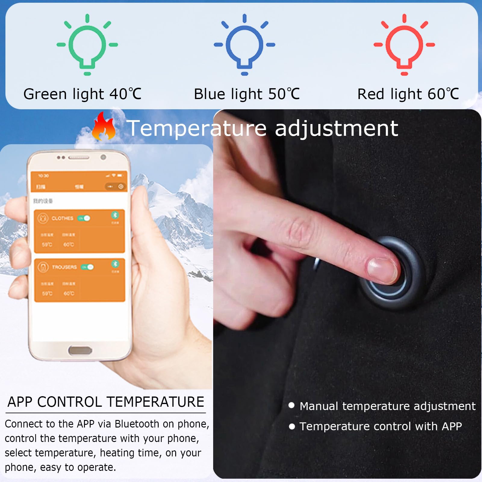 Set di Magliette E Pantaloni Termici Riscaldati, Uomo, Donna, Controllo App, Riscaldamento A 28 Zone, Vestiti per Gli Sport Invernali all'Aria Aperta
