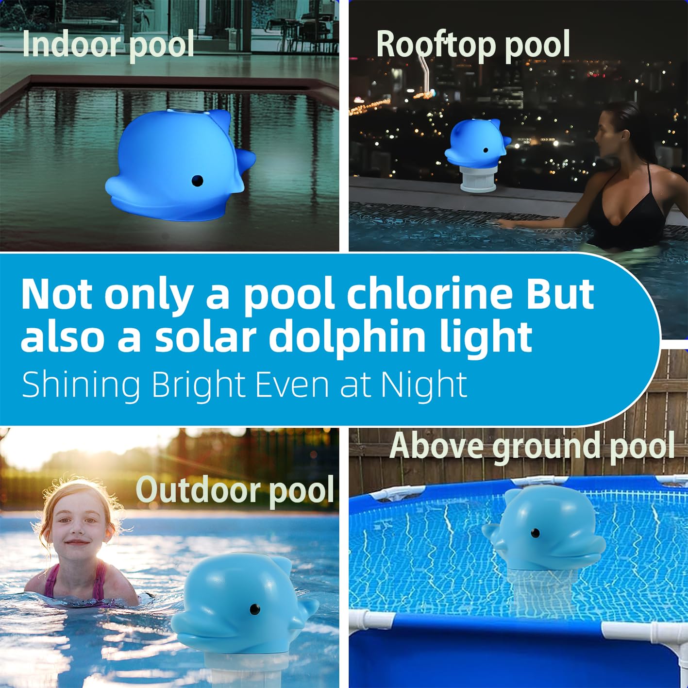 Luce solare galleggiante per piscina, illuminazione a LED con cambio