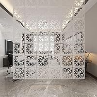 Vista 2 de Yizunnu Divisor de habitación colgante, división de paneles blancos de bricolaje, 12 piezas de pantalla de panel de madera y plástico, separadores