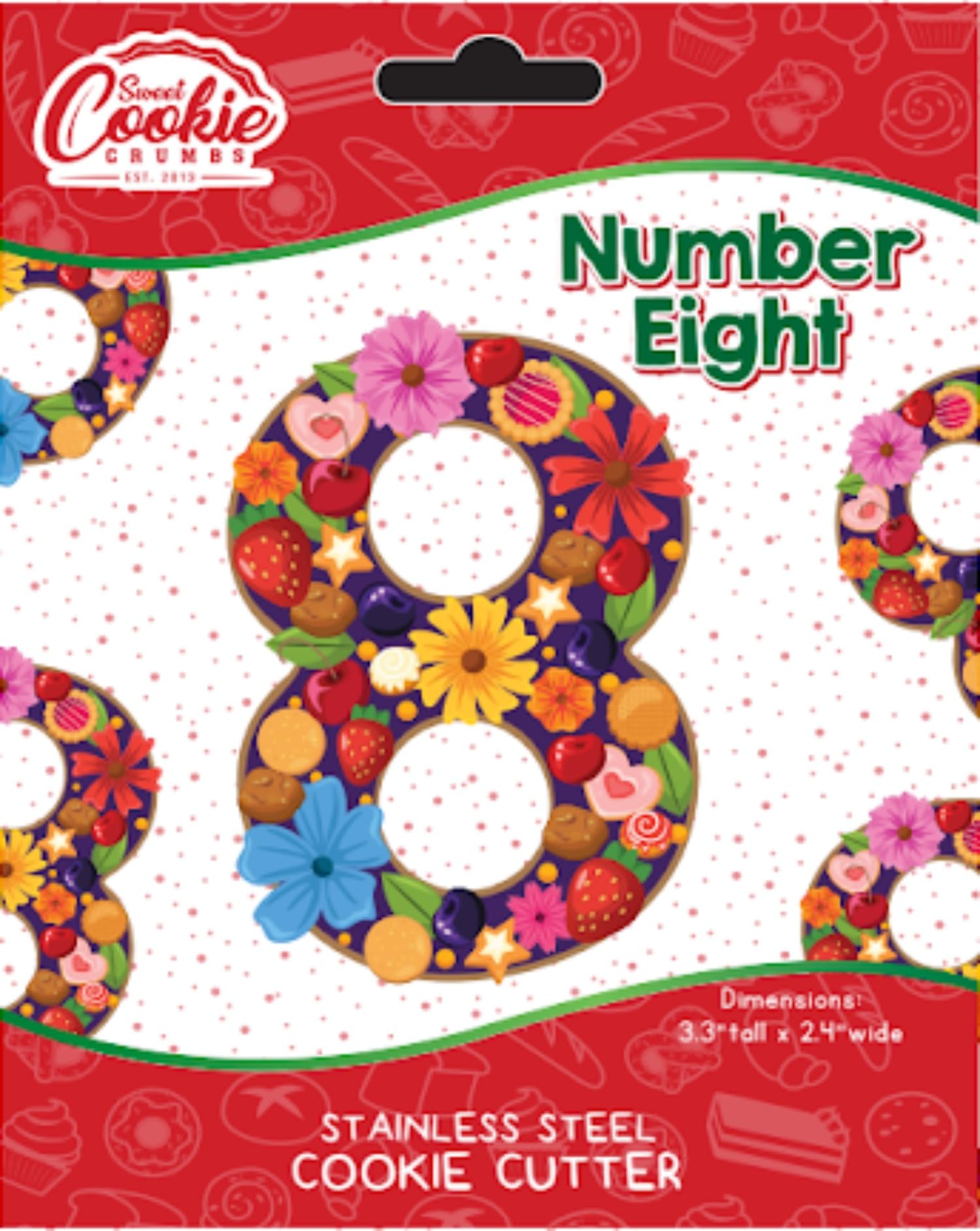 Number Eight Cookie Cutters- Stainless Steel by Sweet Cookie Crumbs