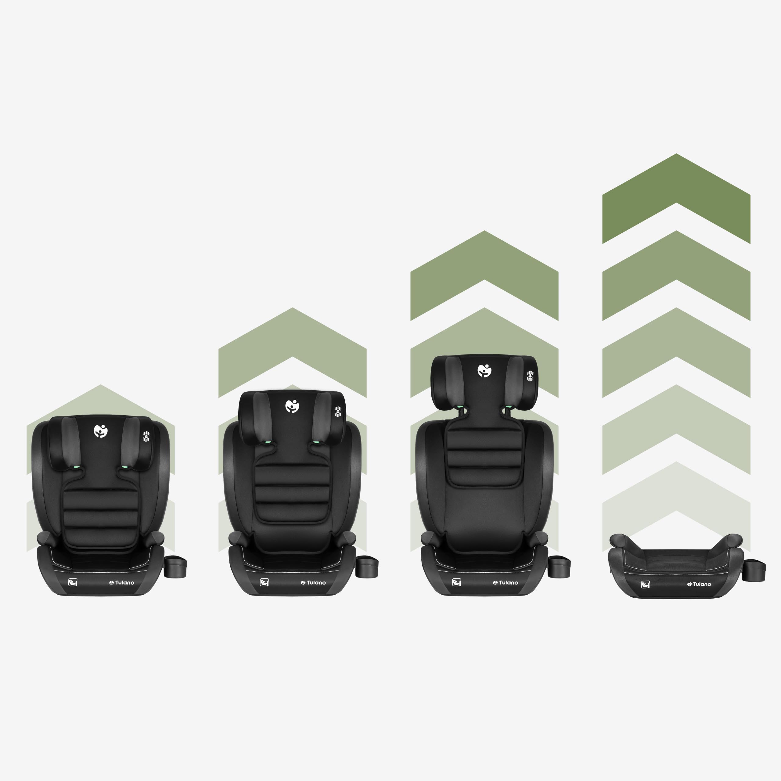 Tulano Joy 25 fotelik samochodowy dla dzieci 15-36 kg z Isofix – grupa 2/3 fotelik samochodowy 100–150 cm – podwyższenie siedziska dla dzieci – zagłówek z regulacją wysokości – pokrowiec nadaje się do