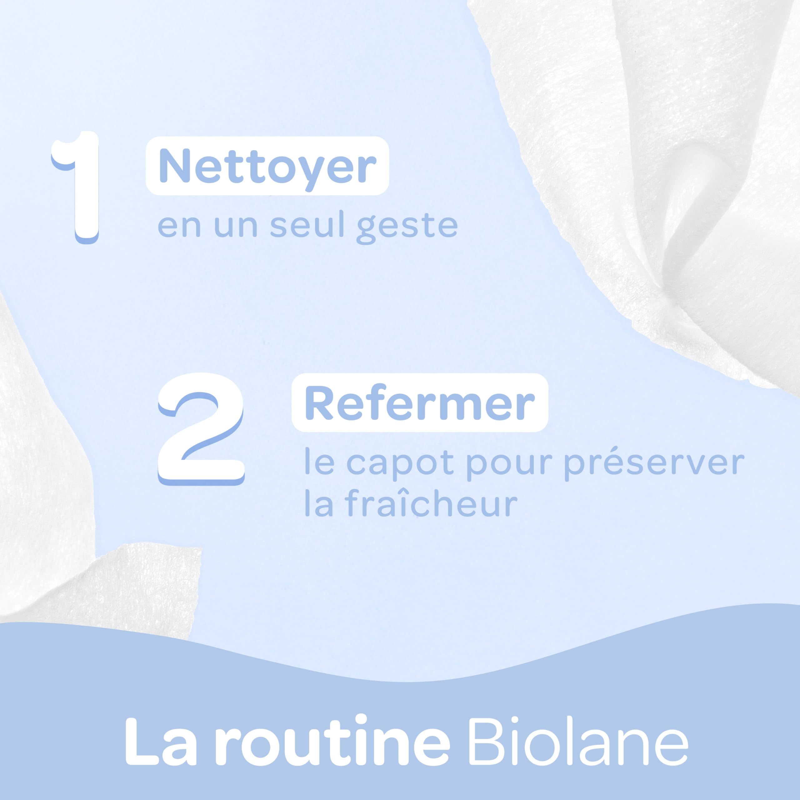 BIOLANE - Lingettes bébé à l'eau - Paquet de 100 Lingettes - Format conçu pour durer - Nettoyage doux et efficace - Dès la naissance - 99% d'origine naturelle