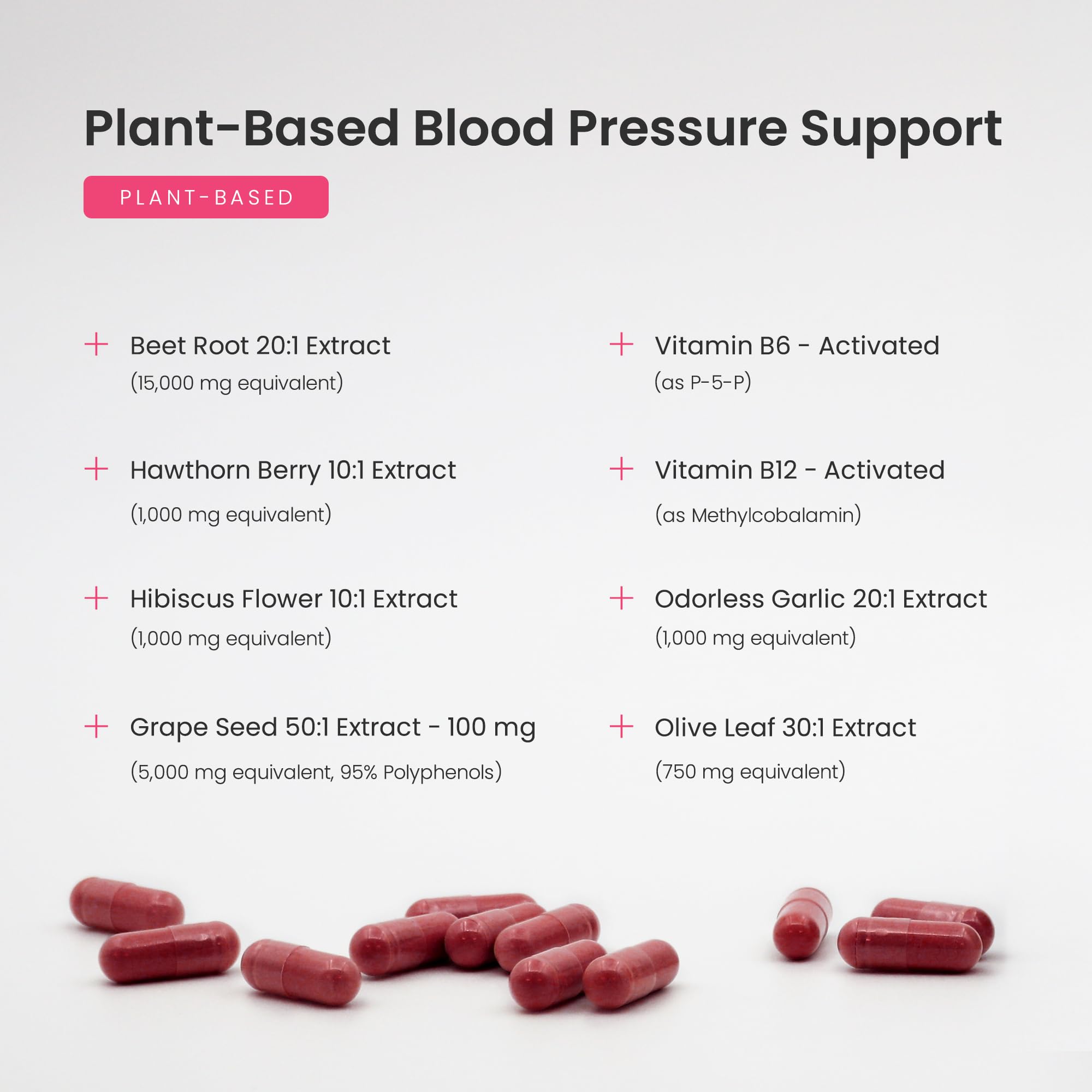 8-in-1 Beet Root Capsules - Healthy Blood Pressure Support Supplement** for Heart & Circulation, Energy Support - Hawthorn Berry, Hibiscus, Garlic & Grape Seed - Beet Juice Alternative - 120 Capsules — Amazon image 4