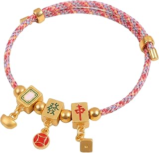 Mahjong Bracelet, Lucky Tile Charm Design ， Elegant Mahjong Bracelets for Women with Adjustable Fit for Daily Wear and Themed Accessory