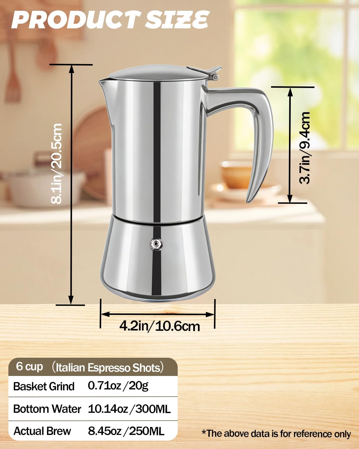 Coffee Maker Stovetop Espresso Maker Pot Easy Brewing 6 Cup 10oz 300ml Stainless Steel Silver Percolator for Home Italian Cafe Electric Ceramic Stoves Camping Classic Espresso Brew
