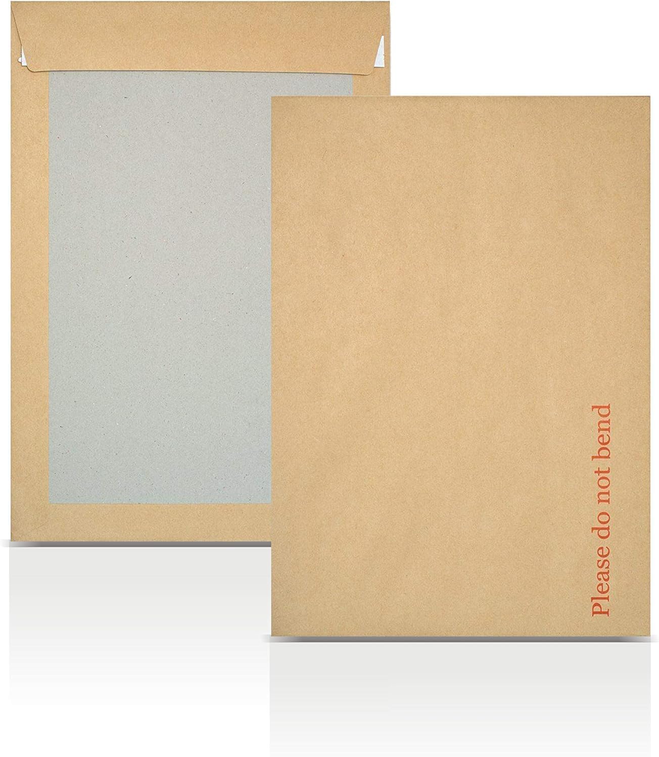 IDEALS UK PACKAGING LTD C3/A3 Hard Board Backed Envelopes, 457 x 324 mm, Manilla Brown, Pack of 50 (50, A3)