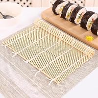 BNOYONERAS Bamboo Sushi Mat 3 db Sushi Tekerő Szőnyeg Rizslabdázó és Pálcikák Készlettel 5
