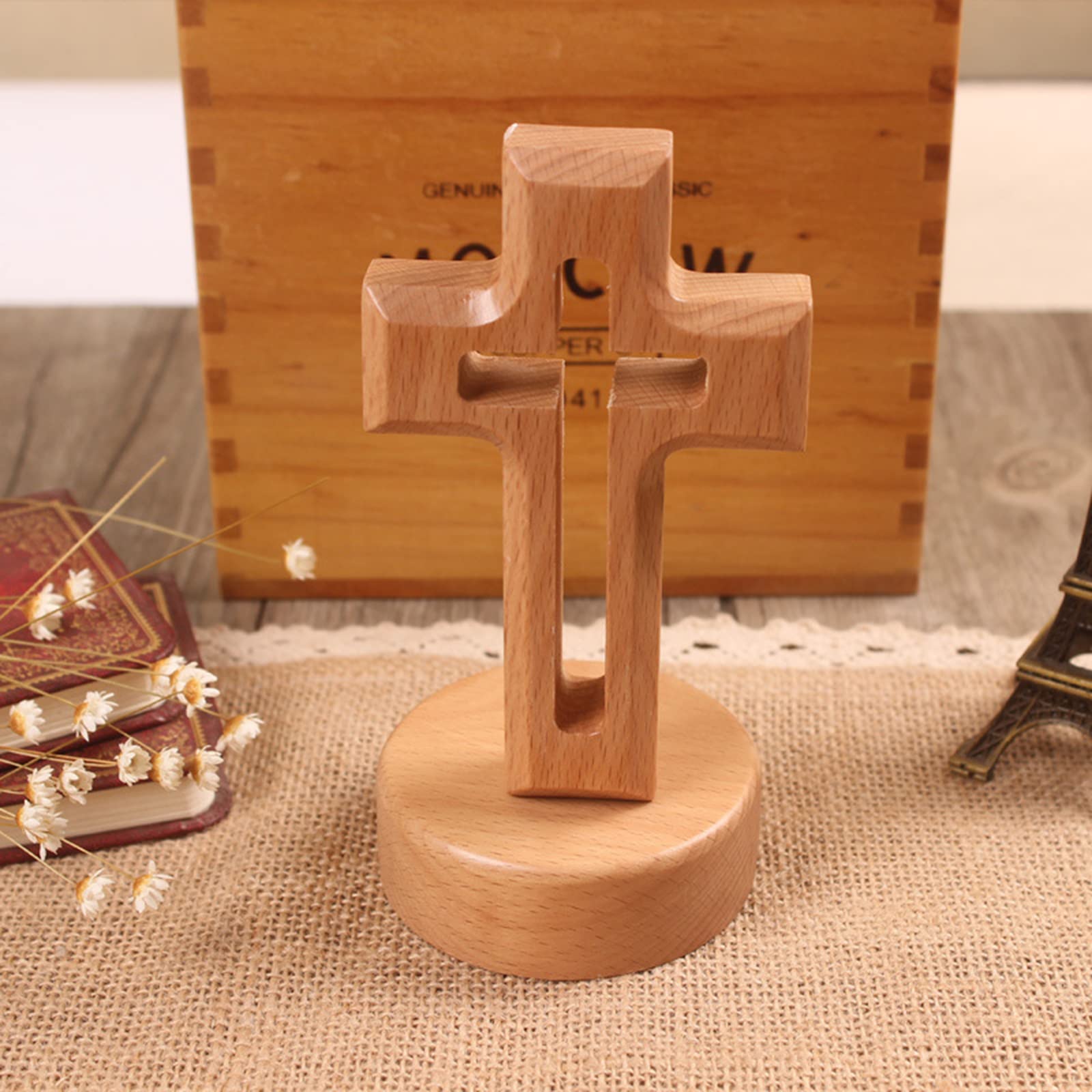 Croix En Bois Pour Baptême Et Communion - Décoration De Table Ou Autel - Personnalisable
