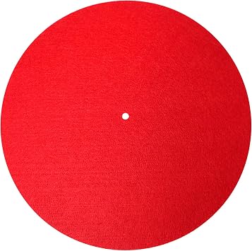 3mm Turntable Mat, 12 Inches Slipmat Anti-Static for LP Vinyl Record High-Fidelity Audiophile Acoustic Sound Support Help Reduce Noise Due to Static and Dust Red