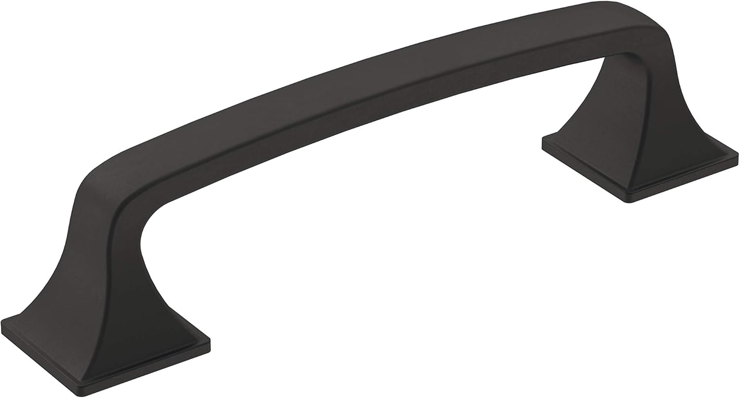 Matte Black Traditional Cabinet Drawer Pull with Mounting Hardware