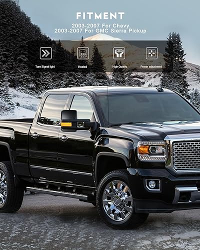 Vista 124 de OCPTY Espejos de remolque para Gmc C2500 1988-2000 para GM 1988-2000 para Chevy para Gmc 1988-2001 para Gmc C/K 1500/2500 Suburban/Yukon 1992-1999