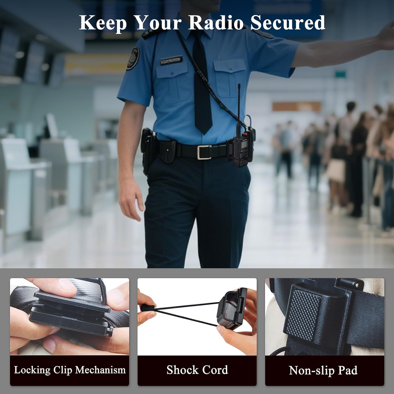 Tactical Radio Holster for Belts,Police Law Enforcement Walkie Talkie Holder for Motorola Midland Baofeng Kenwood Ham Radio