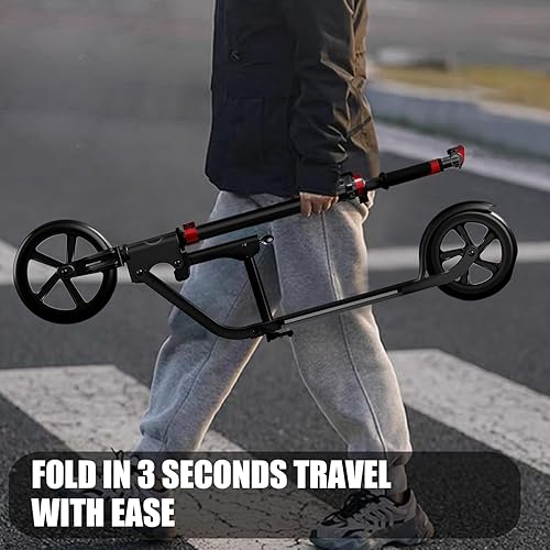 Miniatura 5 de Patinete para adultos – Patinete para adultos, plegable, altura ajustable, ruedas grandes, marco ligero de aluminio | Adecuado para adolescentes 230