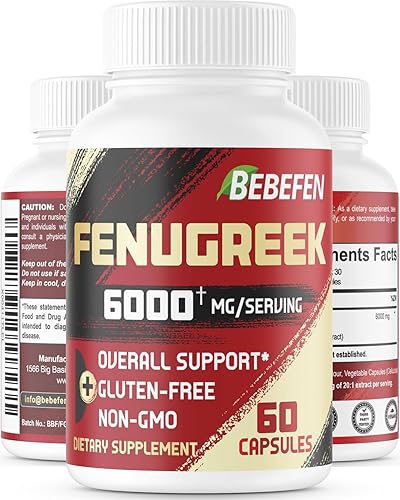 BEBEFEN Cápsulas de fenogreco 6000 mg - Suplemento dietético para la digestión, la salud de la mujer y el bienestar general - Vegetariano, sin OMG