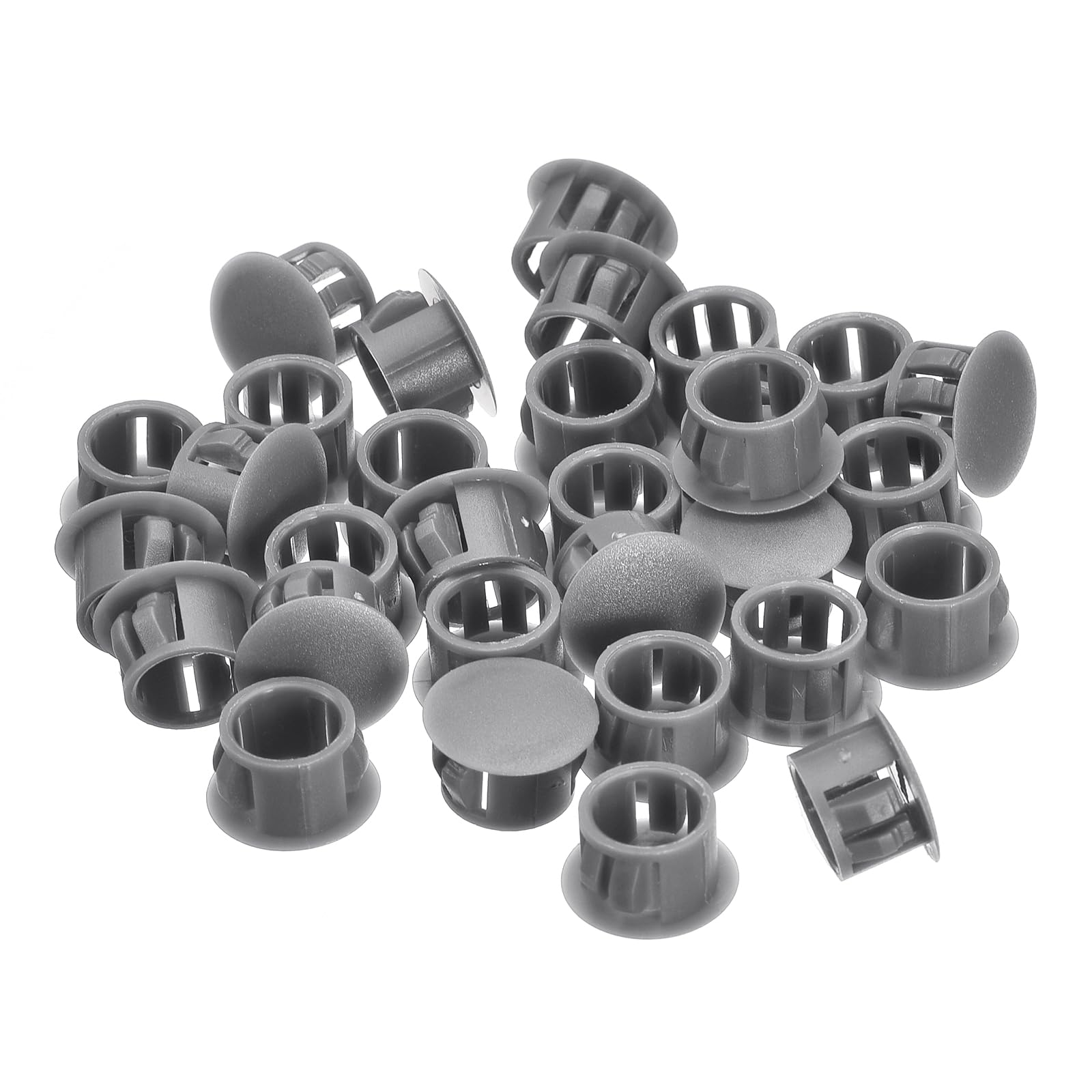 uxcell 13mm(33/64") Plastic Hole Plugs, 36Pcs Flush Type Panel Round Snap in Fastener Knockout Locking Plugs for Furniture Insert End Caps Panels,
