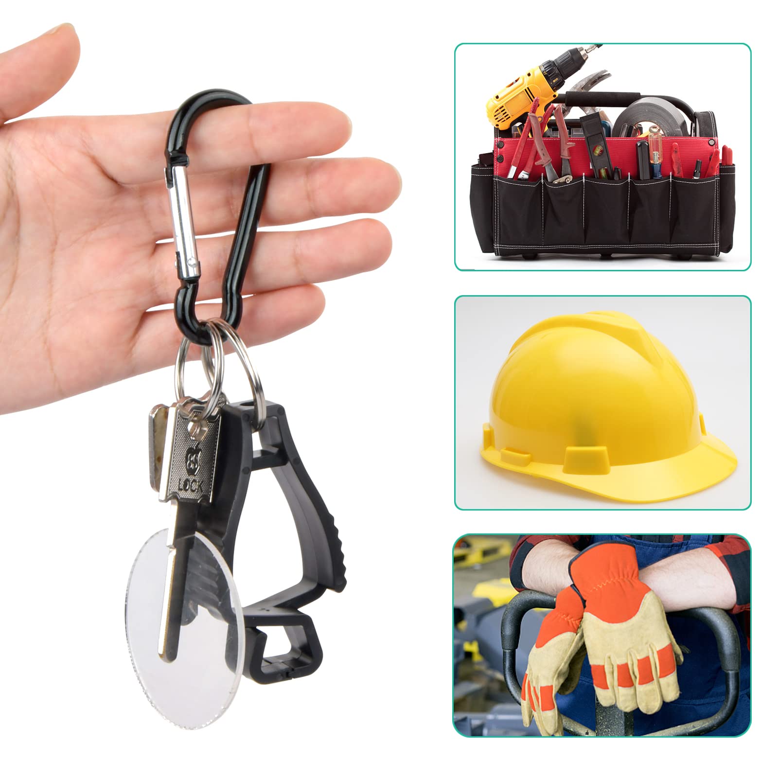 MELOTOUGH Pinza De Guante De Metal Para Guantes De Trabajo, Clips De Guantes De Acero Resistente Para Tacticas Esqui Campamento Actividades Al