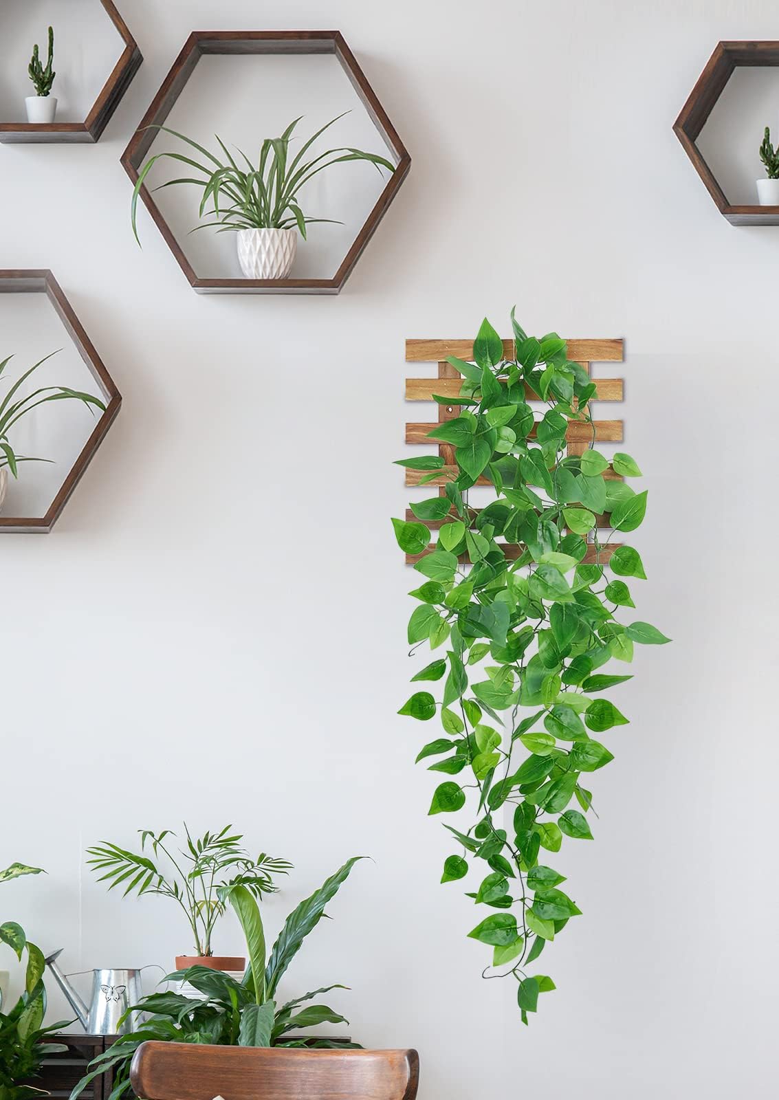 Lot De 2 Plantes Suspendues Artificielles - Faux Lierre Tombant Avec Pot, 65 Cm, Décoration Intérieure/extérieure Sans Entretien