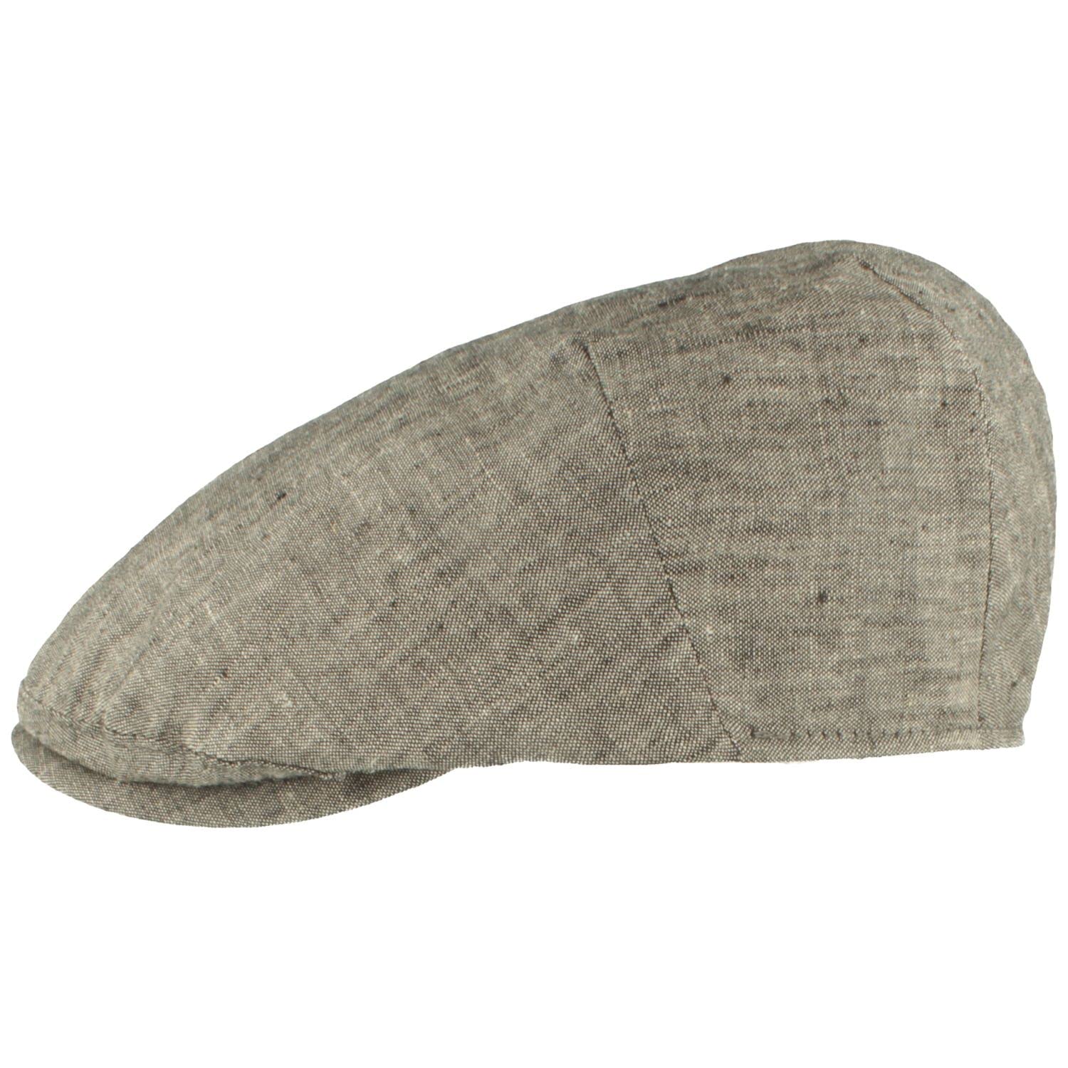 Breiter Berretto da uomo flatcap, berretto con visiera in 100% lino, fodera in cotone, leggero e confortevole