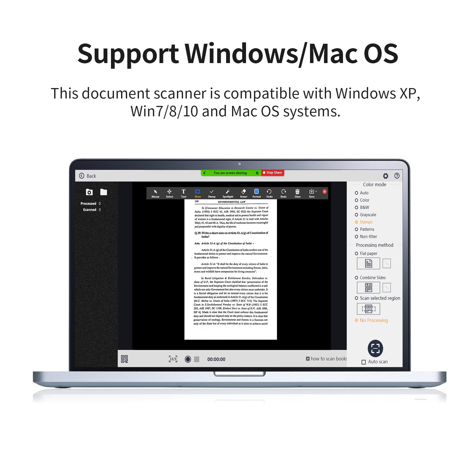 CZUR Shine Ultra Pro Tragbarer Dokumentenscanner 24 MP Dokumentenkamera A3 Buchscanner OCR Scanner Visualizer mit Fülllicht für Home-Office Online-Lehre Windows & macOS Verfügbar